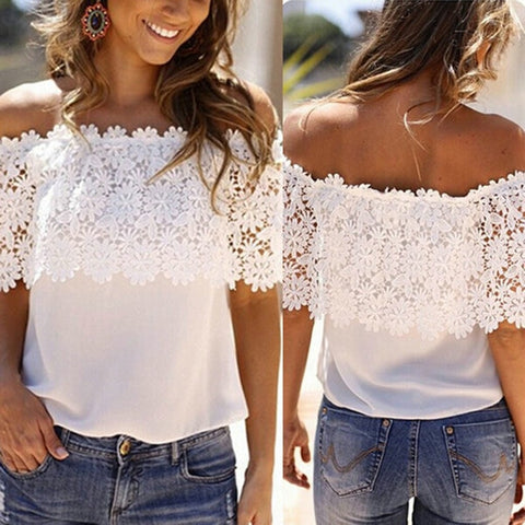fashion women tops Summer 2018 backless sexy Hollow Out Lace Blouse Shirt Ladies casual Loose White office blouse women 1310 40
