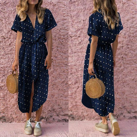 Women Sexy Long Shirt Dress Office Lady Casual Work Elegant Dresses Turn Down Collar Long Sleeve Side Split Blouse Maxi Dress