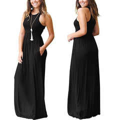 Sexy Women Boho Maxi Club Solid Sleeveless Vest Dress Bandage Long Dress Party Bridesmaids Infinity Robe Longue Femme Dresses