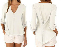 Fashion Women Blouse & shirt Plus Size S-5XL kimon Female long sleeve chiffon blouse Chic Elegant Lady Loose Tops chiffon shirt