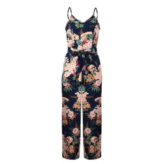 Womail bodysuit Women Summer Fashion Strappy Floral Slit Long Trouser Playsuits Jumpsuit Rompers Holiday new 2019 dropship M4