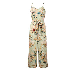Womail bodysuit Women Summer Fashion Strappy Floral Slit Long Trouser Playsuits Jumpsuit Rompers Holiday new 2019 dropship M4