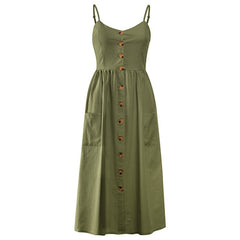 BEFORW Women Summer Dress 2019 Sexy Straps Bohemian Floral Tunic Beach Dress Sundress Pocket Red Dresses Female
